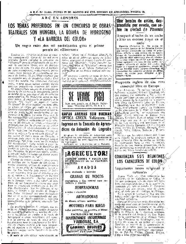 ABC SEVILLA 22-08-1957 página 13