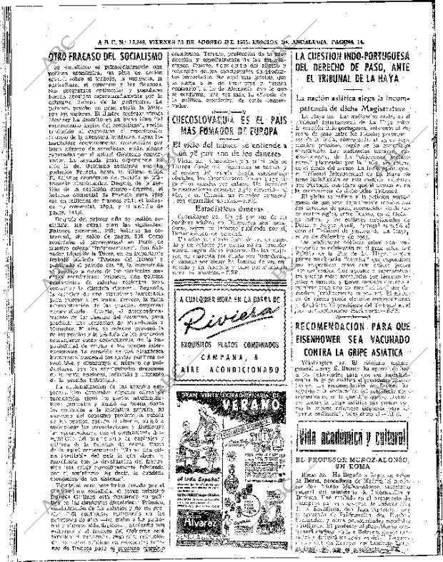 ABC SEVILLA 23-08-1957 página 14