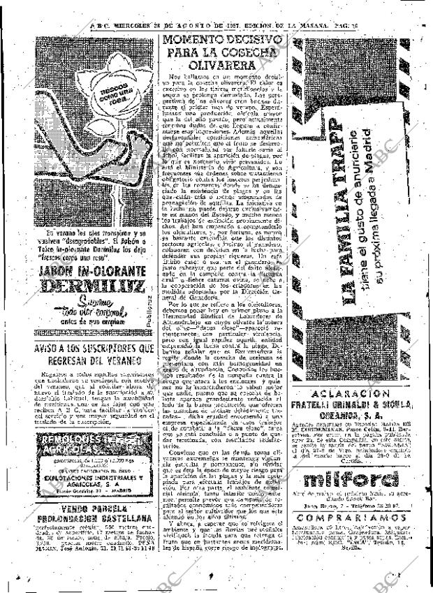 ABC MADRID 28-08-1957 página 16