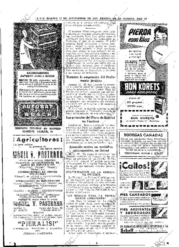 ABC MADRID 17-09-1957 página 20