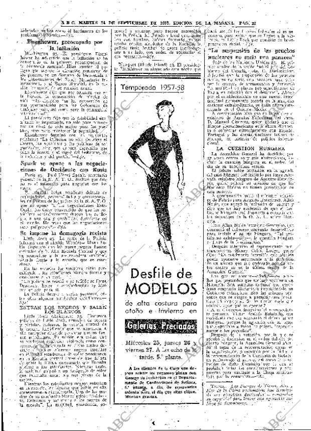 ABC MADRID 24-09-1957 página 22