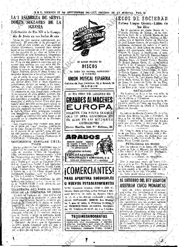 ABC MADRID 27-09-1957 página 38