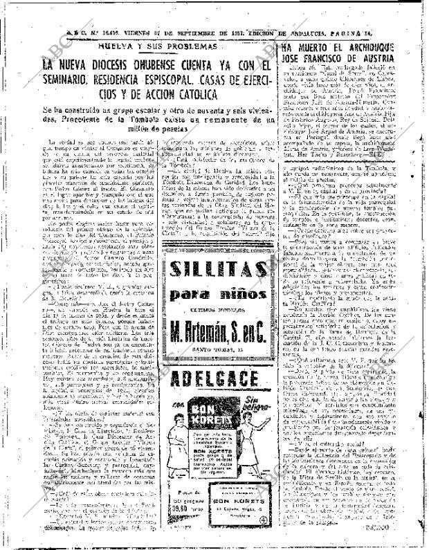 ABC SEVILLA 27-09-1957 página 14