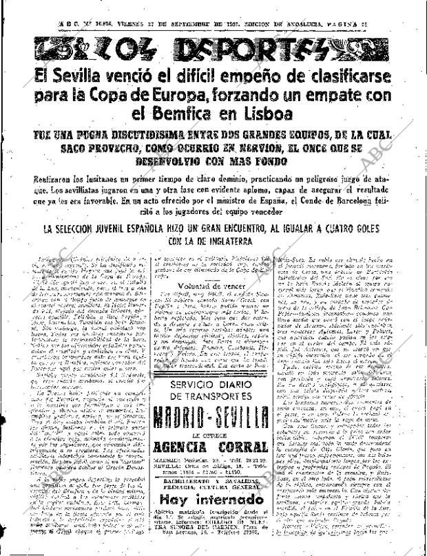 ABC SEVILLA 27-09-1957 página 21