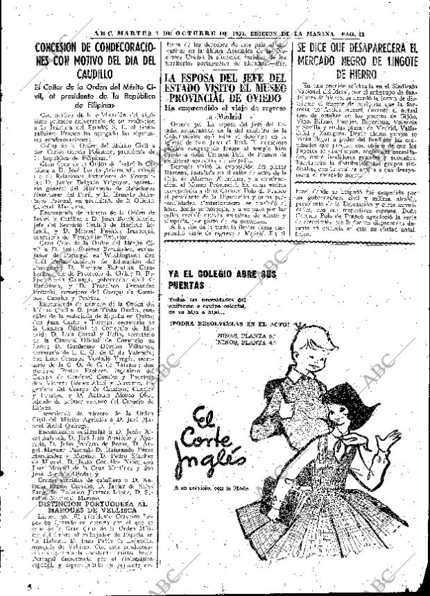 ABC MADRID 01-10-1957 página 21