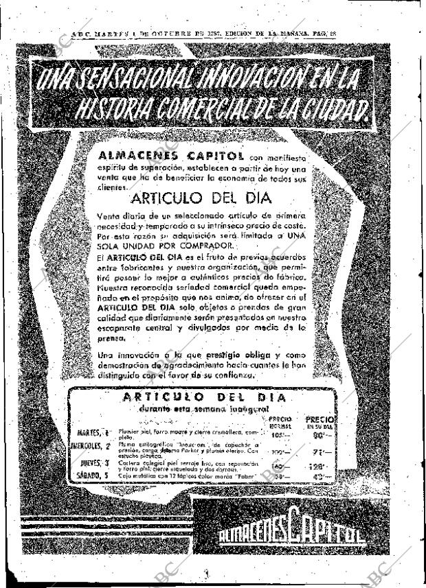 ABC MADRID 01-10-1957 página 28