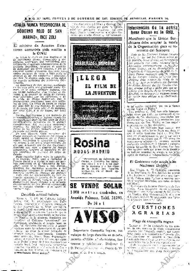 ABC SEVILLA 03-10-1957 página 14