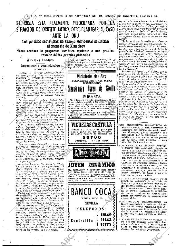 ABC SEVILLA 17-10-1957 página 23