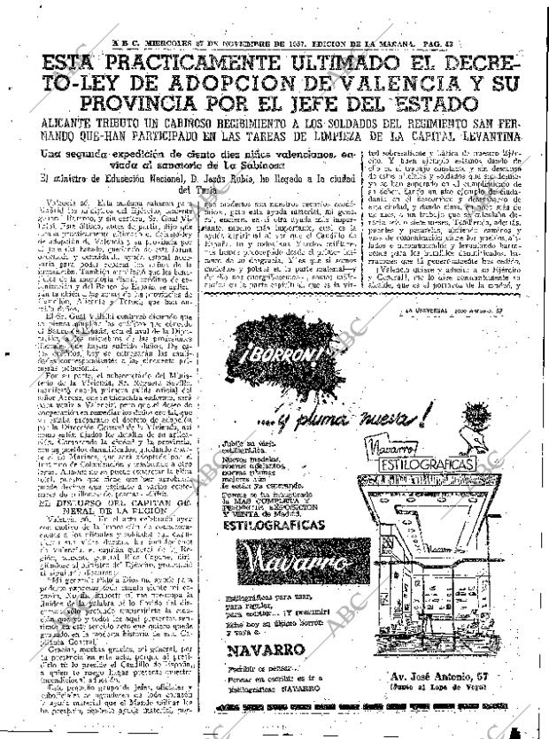 ABC MADRID 27-11-1957 página 43