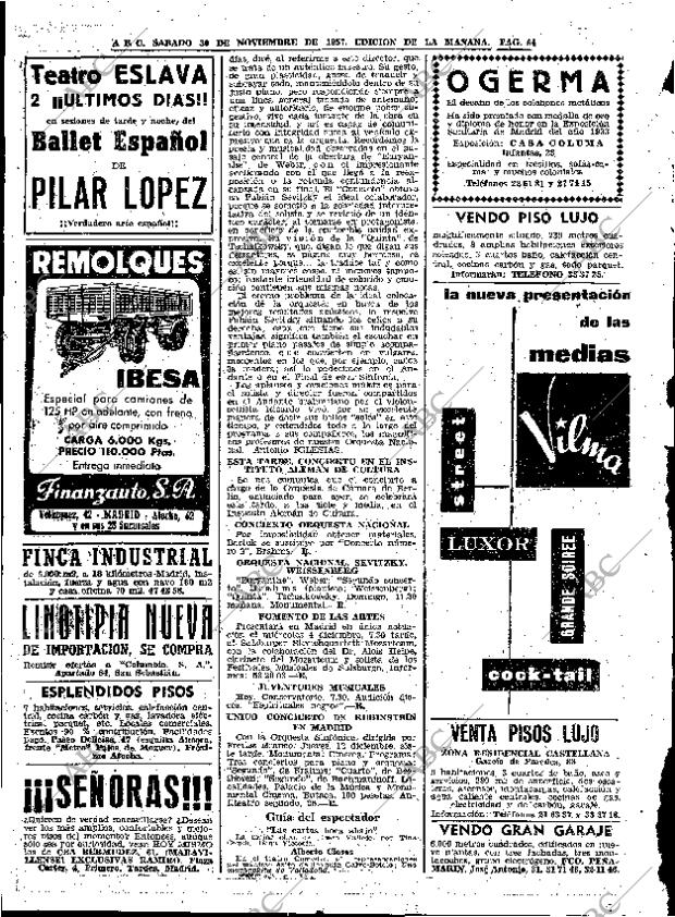 ABC MADRID 30-11-1957 página 64