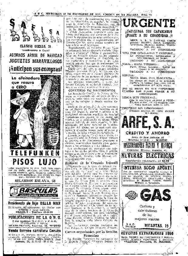 ABC MADRID 18-12-1957 página 72