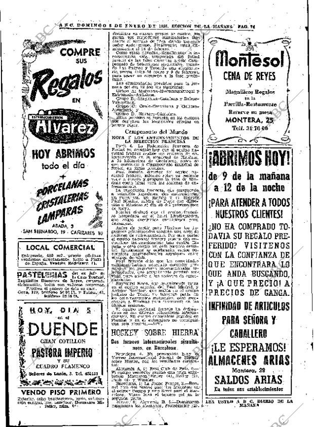 ABC MADRID 05-01-1958 página 74