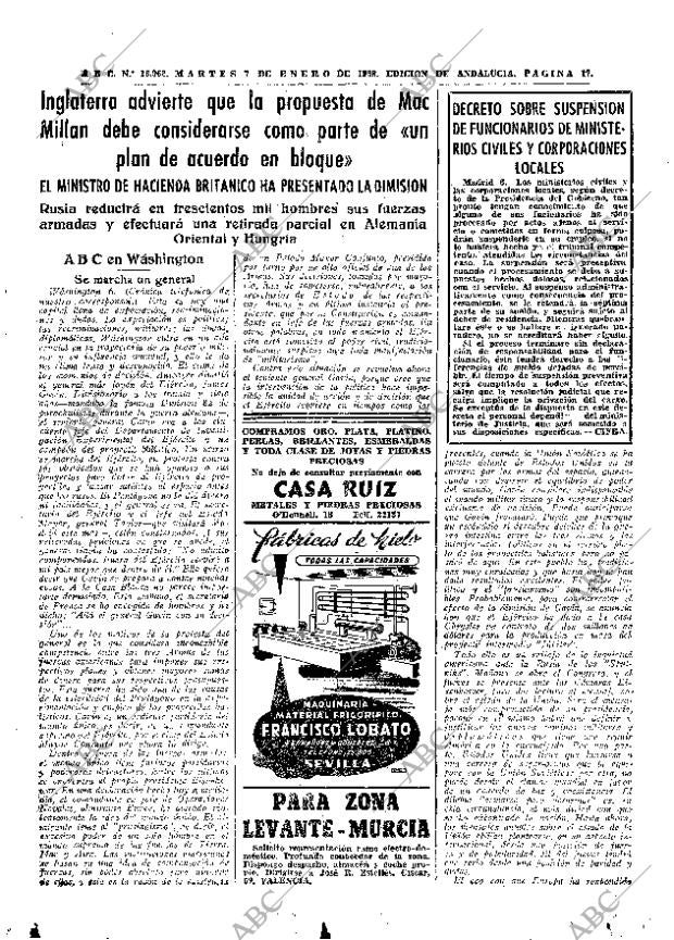 ABC SEVILLA 07-01-1958 página 17