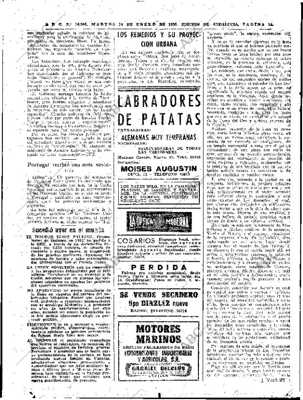 ABC SEVILLA 14-01-1958 página 14