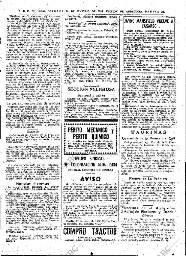 ABC SEVILLA 14-01-1958 página 25