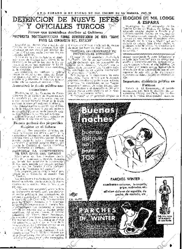 ABC MADRID 18-01-1958 página 21