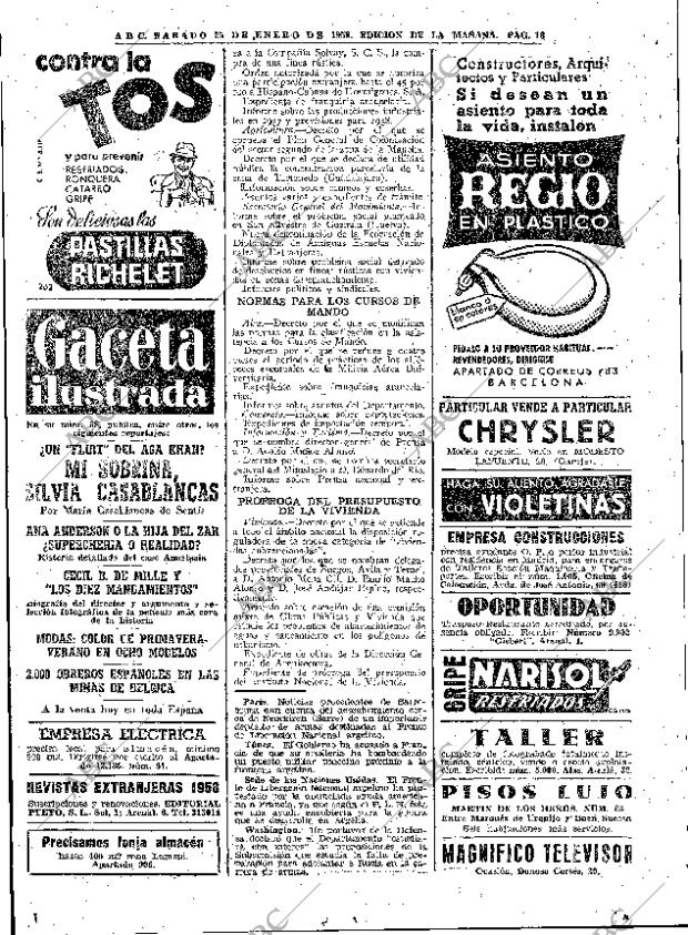 ABC MADRID 25-01-1958 página 16