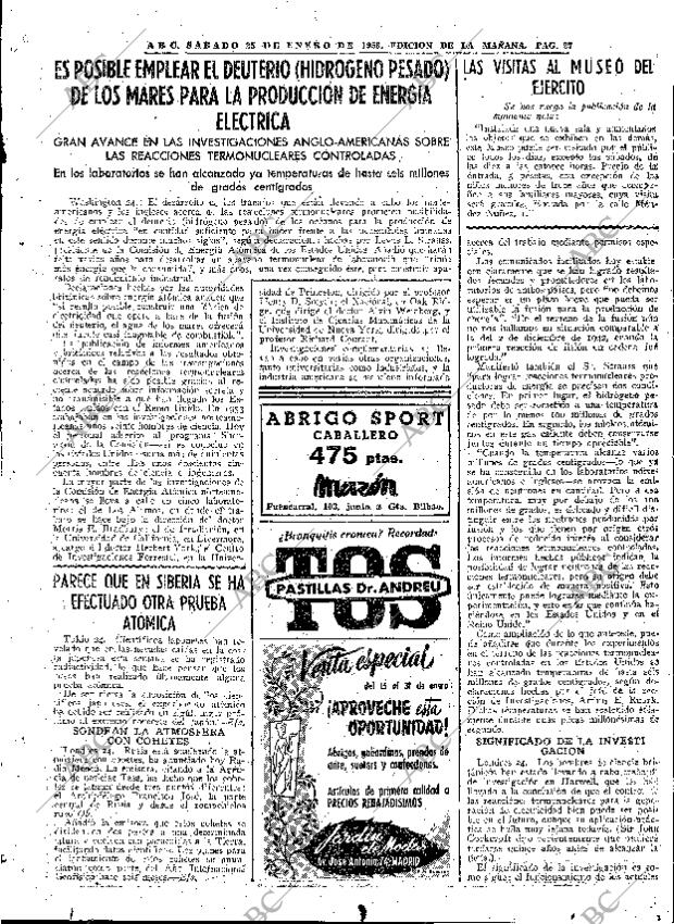 ABC MADRID 25-01-1958 página 27
