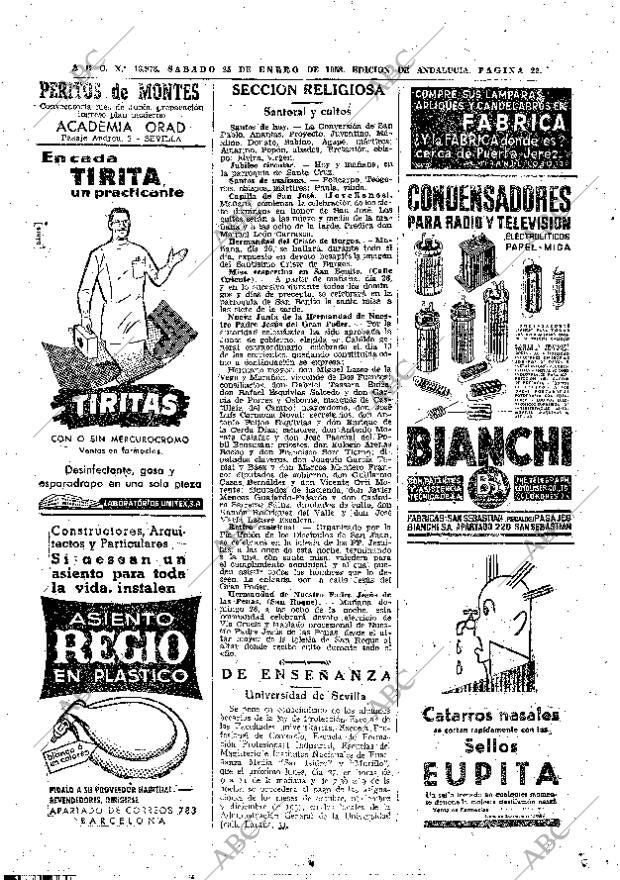 ABC SEVILLA 25-01-1958 página 22