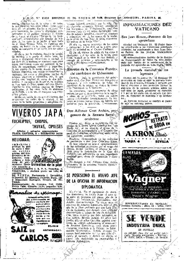 ABC SEVILLA 26-01-1958 página 46