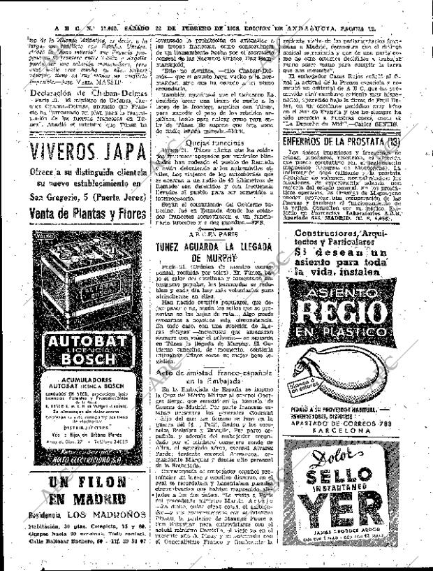 ABC SEVILLA 22-02-1958 página 22