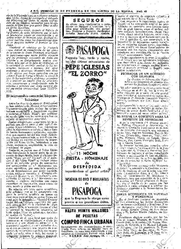 ABC MADRID 23-02-1958 página 62