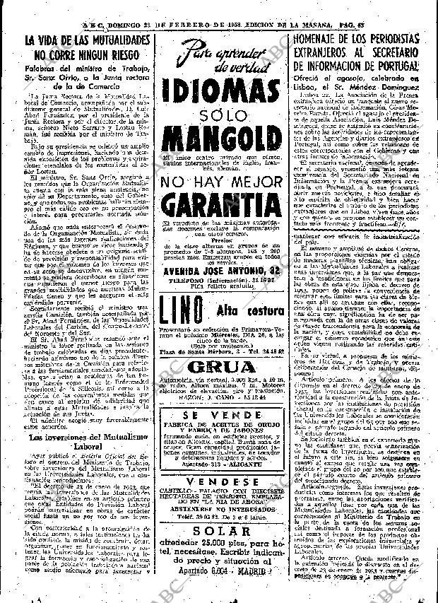 ABC MADRID 23-02-1958 página 63