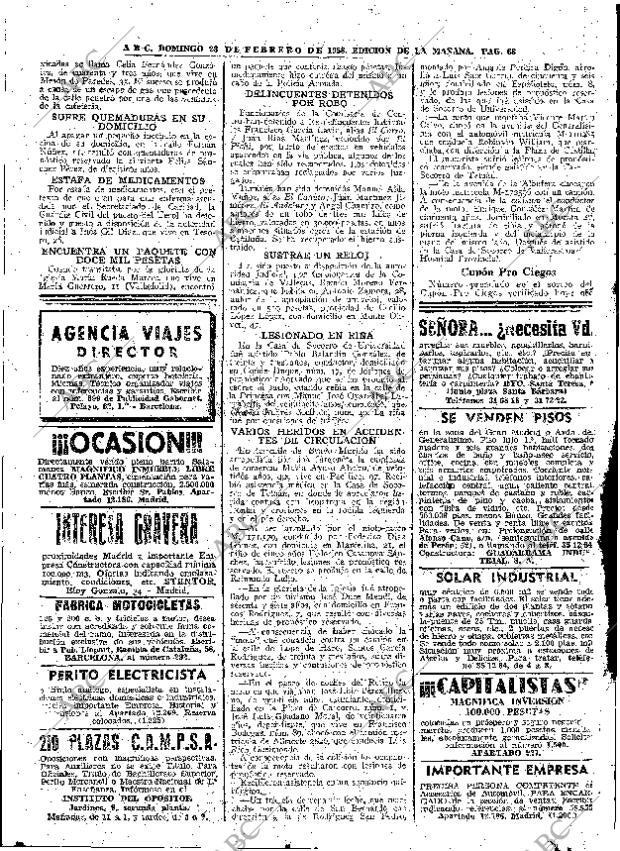 ABC MADRID 23-02-1958 página 68