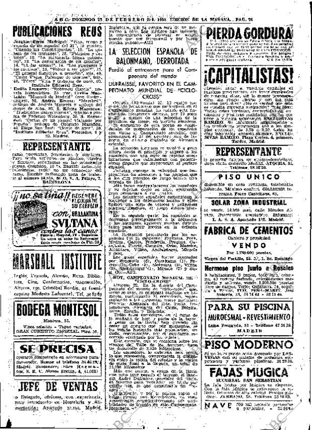 ABC MADRID 23-02-1958 página 76