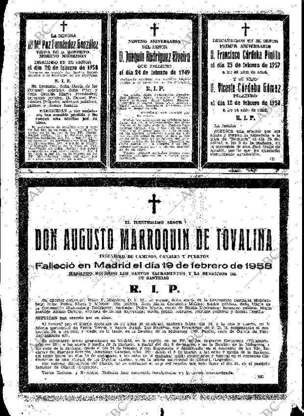 ABC MADRID 23-02-1958 página 87