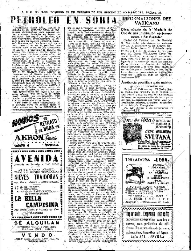 ABC SEVILLA 23-02-1958 página 38