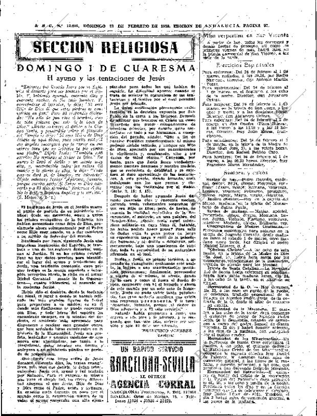 ABC SEVILLA 23-02-1958 página 57