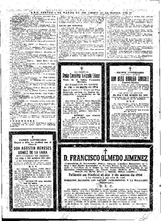 Periodico Abc Madrid 06 03 1958 Portada Archivo Abc