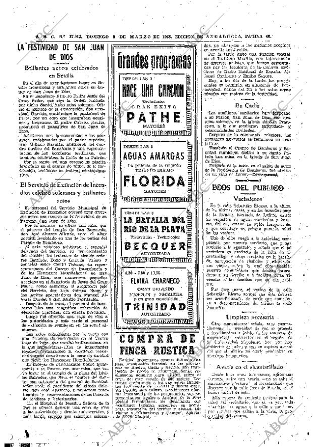 ABC SEVILLA 09-03-1958 página 46