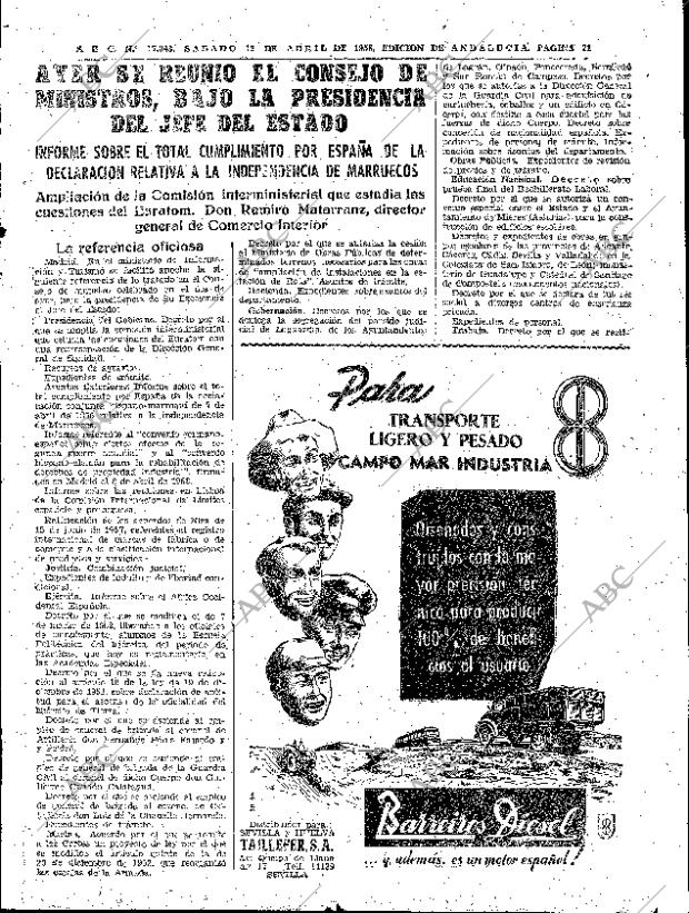 ABC SEVILLA 12-04-1958 página 21