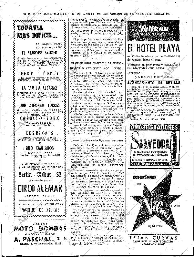 ABC SEVILLA 15-04-1958 página 22