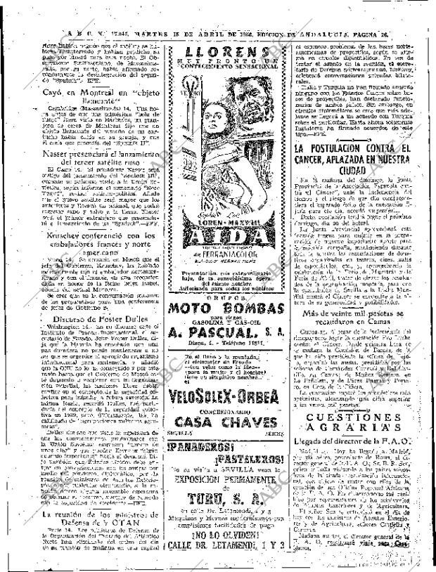 ABC SEVILLA 15-04-1958 página 26
