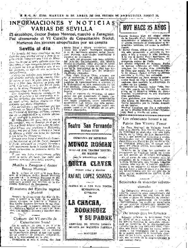 ABC SEVILLA 15-04-1958 página 33