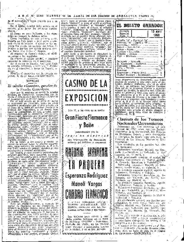 ABC SEVILLA 15-04-1958 página 41