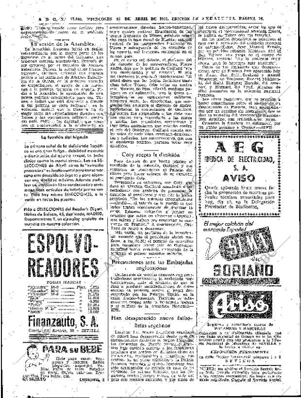 ABC SEVILLA 16-04-1958 página 16
