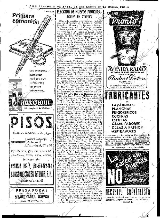 ABC MADRID 19-04-1958 página 44