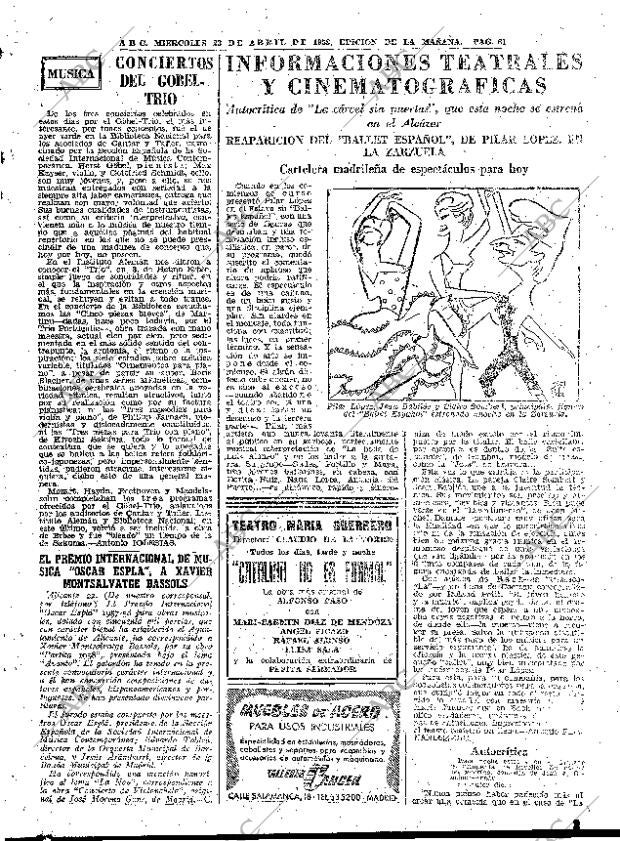 ABC MADRID 23-04-1958 página 61