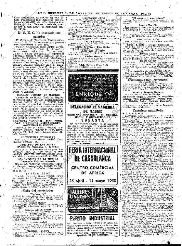 ABC MADRID 23-04-1958 página 63