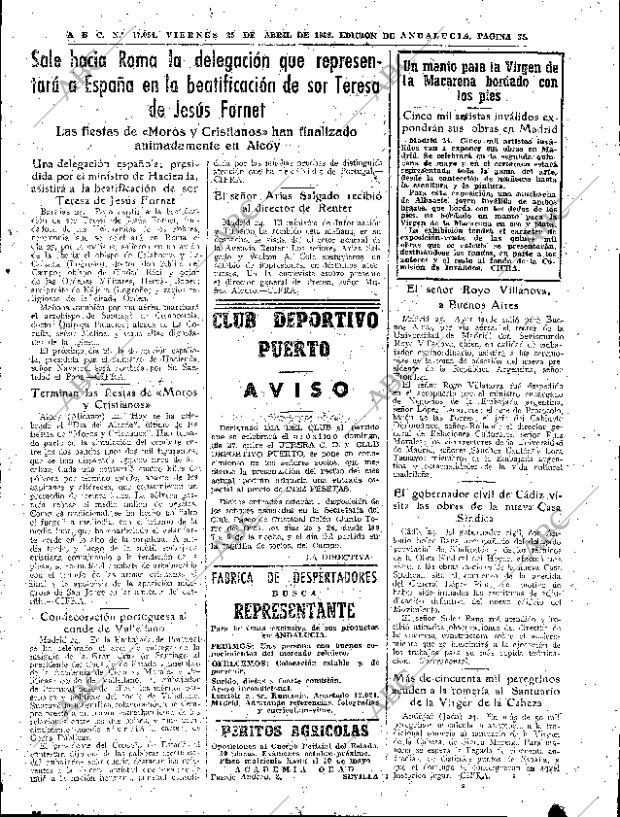 ABC SEVILLA 25-04-1958 página 35