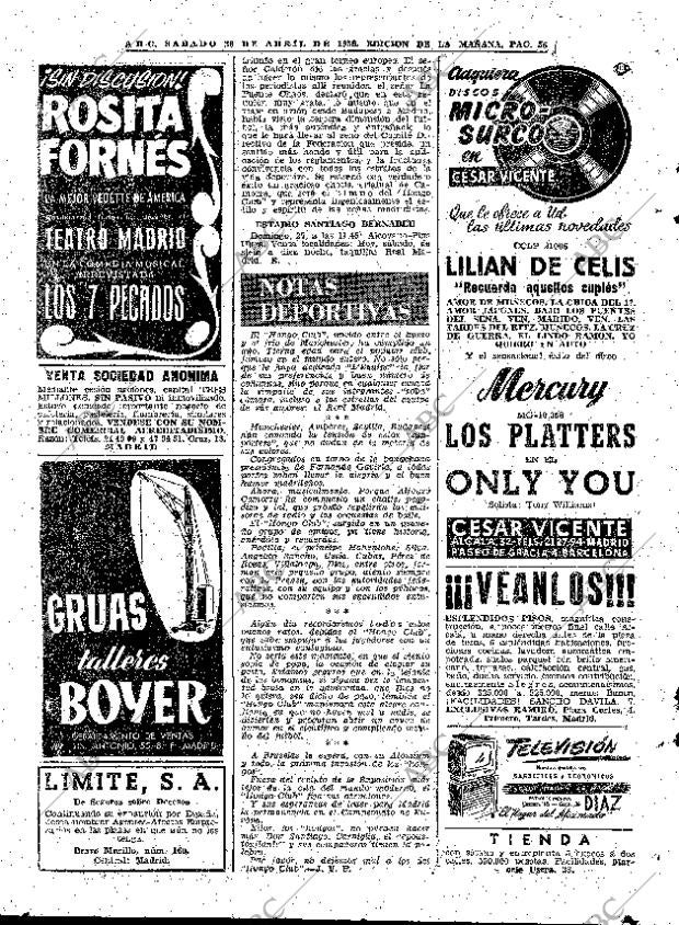 ABC MADRID 26-04-1958 página 56