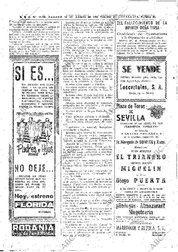 ABC SEVILLA 26-04-1958 página 20