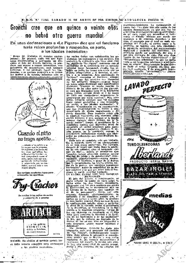 ABC SEVILLA 26-04-1958 página 32