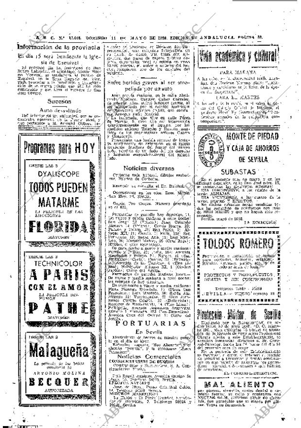 ABC SEVILLA 11-05-1958 página 50