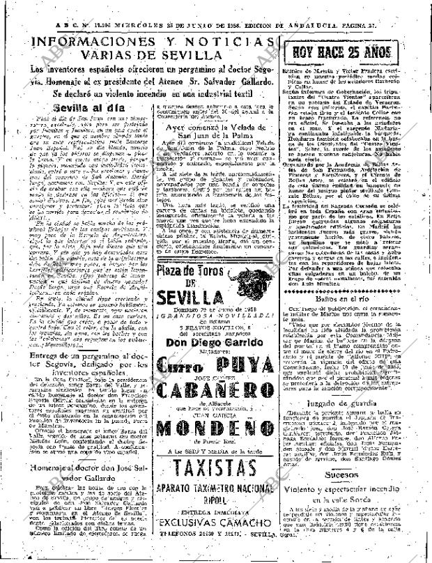 ABC SEVILLA 25-06-1958 página 27