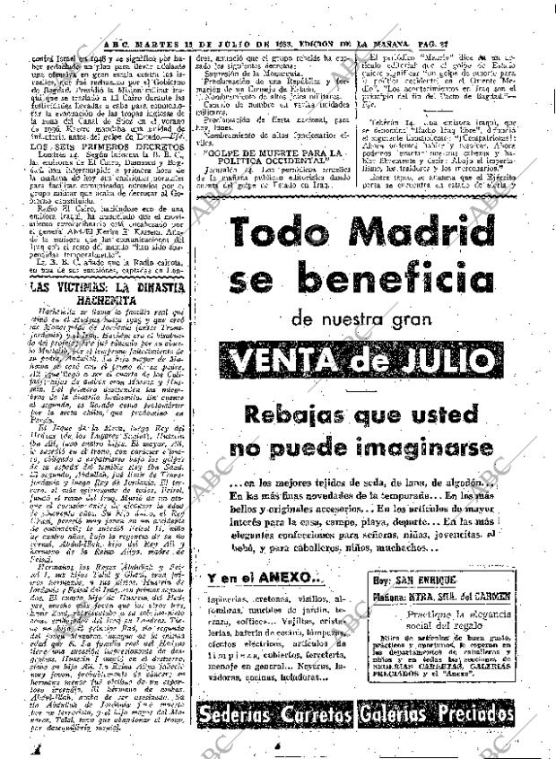 ABC MADRID 15-07-1958 página 27